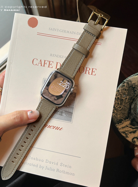 CA.鱼子酱意大利小羊皮iWatch8/7表带柔软升级款适用苹果手表各代
