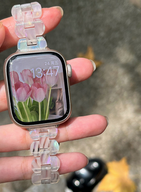ConAmor《花瓣》透明树脂iWatch表带超轻超透适用苹果手表静静