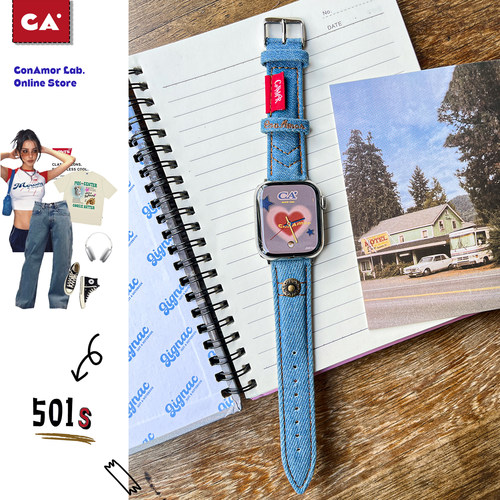 CA.<心跳牛仔>刺绣复古小众表带