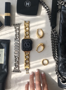 ConAmor丨百搭王炸! iwatch7/6/5/小香风表带 单排不锈钢金属表链