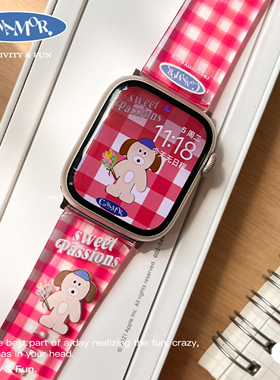CA. 卡通可爱透明双层印花iWatch表带适用于苹果手表applewatch87