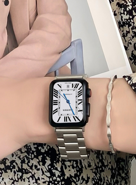 《Casual》 哑光不锈钢iWatch表带不掉色 男女同款适用于苹果塔塔