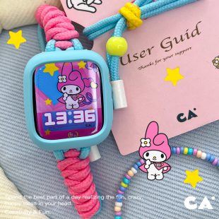 编织手链绳iWatch表带适用苹果 多巴胺升级改软版 CA. 夏威夷KT