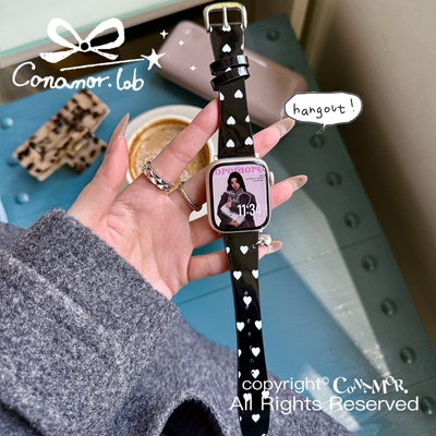 韩女@爱心波点ins风格表带