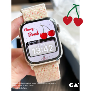 CA. 新色烟紫适用于苹果手表AppleWatch表带编织魔术贴iWatch9876