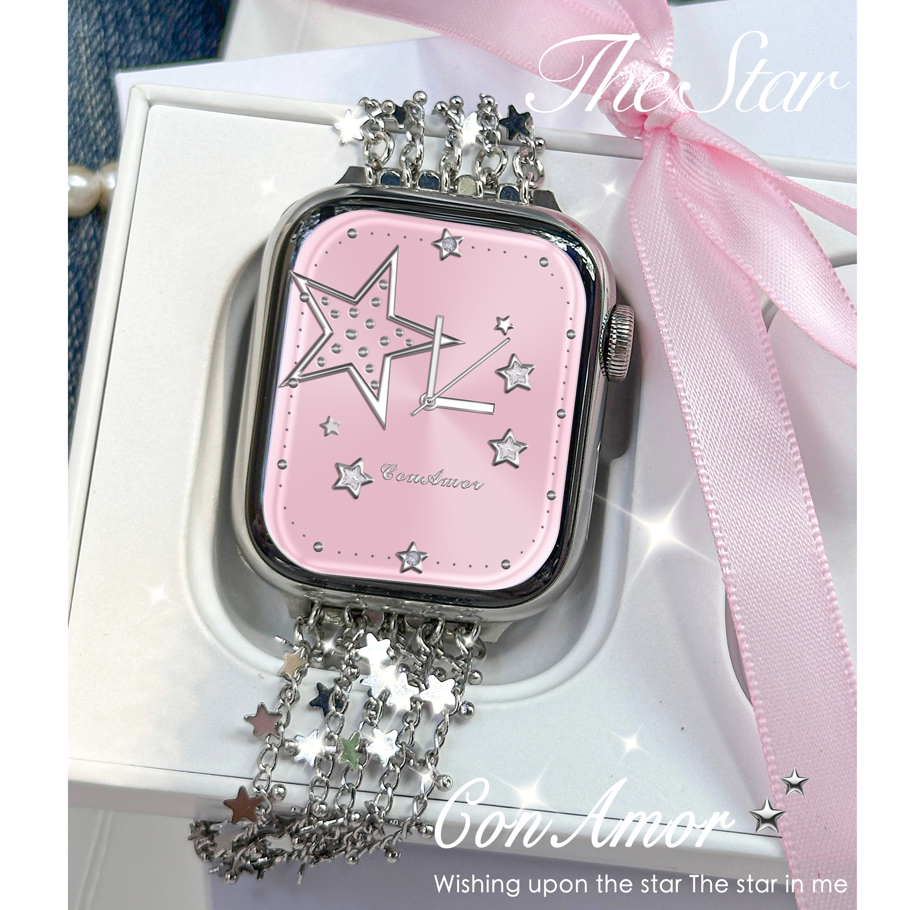 CA. 星星流苏金属手链iWatch表带适用于苹果手表AppleWatch9代876