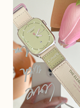 ConAmor《郁金香》原创魔术贴iwatch表带真皮运动适用于苹果手表