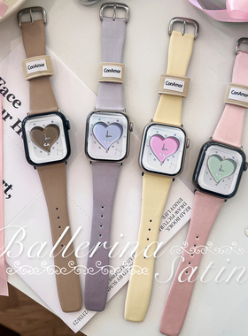 CA.《芭蕾蝴蝶结》丝绸与春夏配色真丝小羊皮iWatch表带适用苹果9