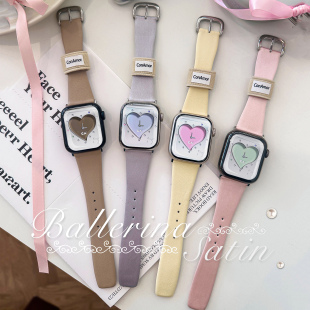 CA. 丝绸与春夏配色真丝小羊皮iWatch表带适用苹果9 芭蕾蝴蝶结