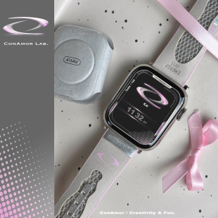 登山系真皮iWatch表带适用苹果9 透气INS时髦款 极光星云 CA.