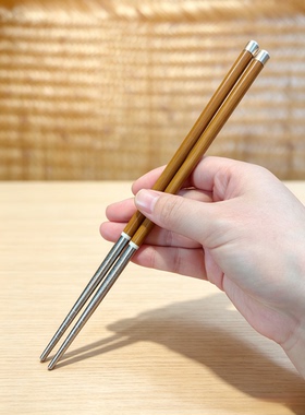 竹制筷子 钛筷家用高档抗菌防霉筷商用西餐轻奢筷