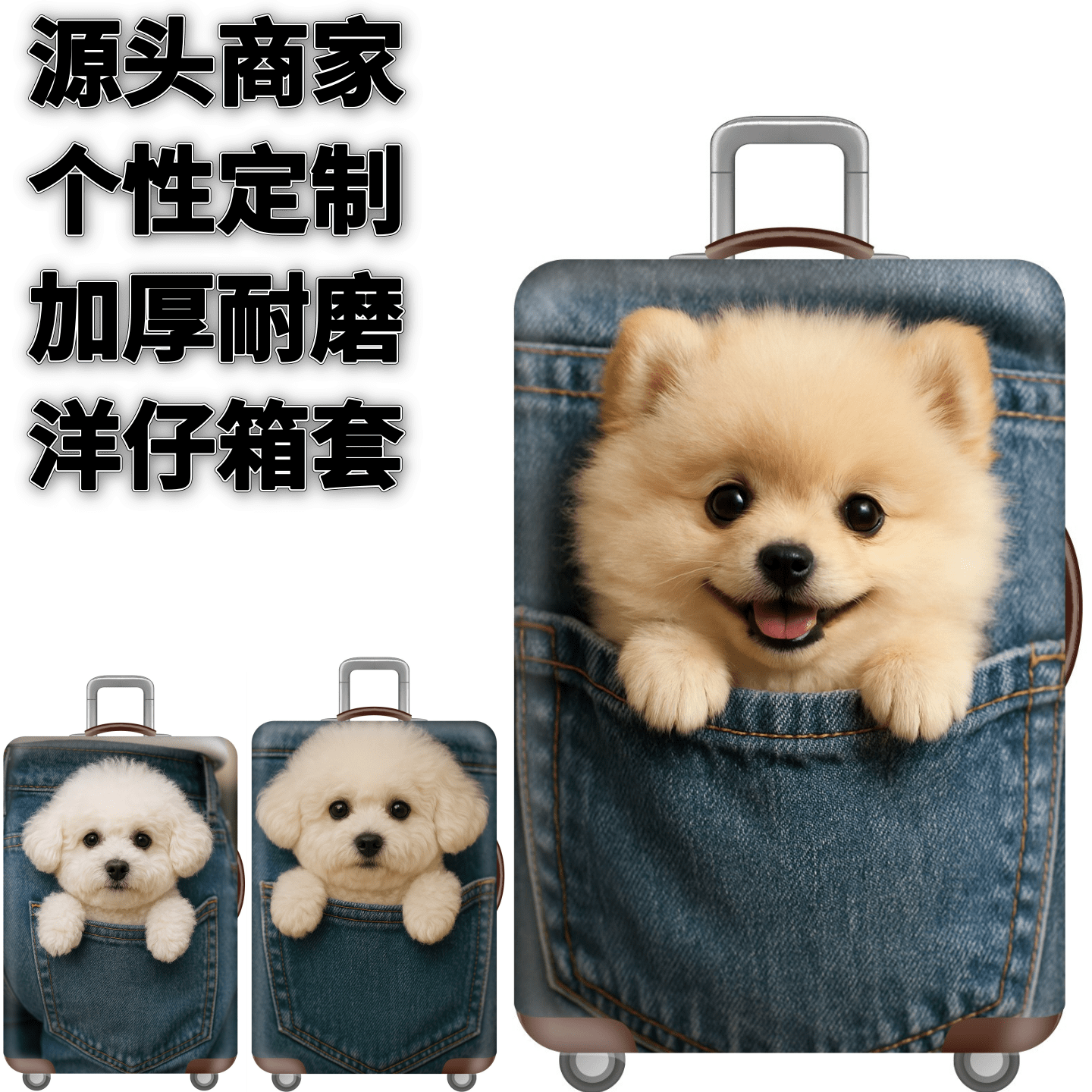 牛仔系列70狗狗弹力箱套拉杆箱旅行旅游登机行李皮箱保护罩防尘袋,箱包皮具/热销女包/男包,旅行箱配件,淘宝优惠券,粉丝福利购,淘宝优惠卷