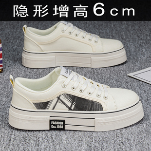 秋季透气新款帆布鞋男鞋内增高板鞋文艺青年休闲鞋防臭国潮布鞋子