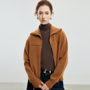 PALUOPO ET2F8506R 帕罗山羊绒高领拉链女衫