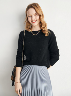 PALUOPO/帕罗山羊绒秋冬贴身软糯圆领针织羊绒衫女ET20008R-C1