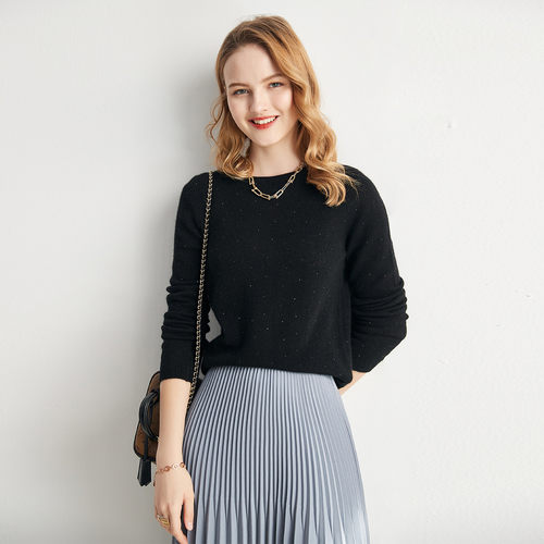 PALUOPO/帕罗山羊绒秋冬贴身软糯圆领针织羊绒衫女ET20008R-C1