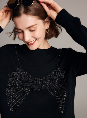 PALUOPO/帕罗山羊绒圆领女衫ET22010R-A