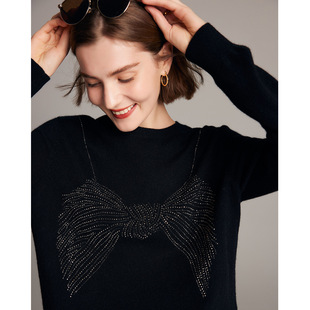 PALUOPO/帕罗山羊绒圆领女衫ET22010R-A