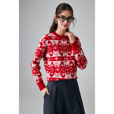 PALUOPO/帕罗山羊绒圆领女衫ET2F8286R