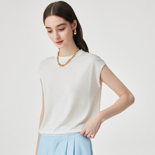 PALUOPO/PL减龄针织短袖小个子百搭T恤女ES250953M