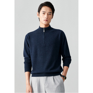 PALUOPO/帕罗秋冬拉链半高领休闲商务羊绒衫男气质ET22322R-A