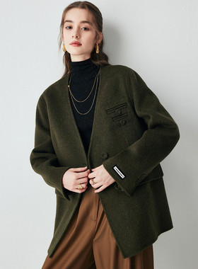 PALUOPO/帕罗绵羊毛时尚女大衣ET250003D