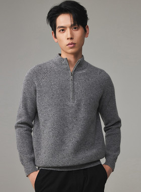 PALUOPO/帕罗山羊绒半高领拉链男衫ET23876R