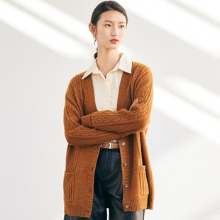 PALUOPO/帕罗山羊绒女开衫ET21272R-B