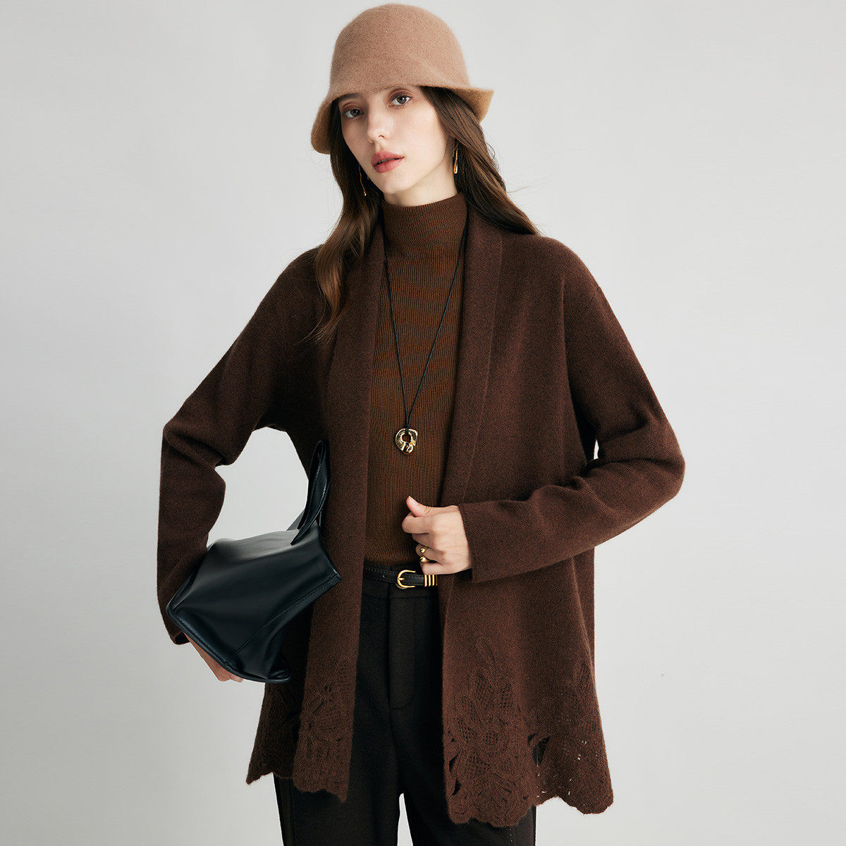 PALUOPO/帕罗山羊绒女开衫ET255201R