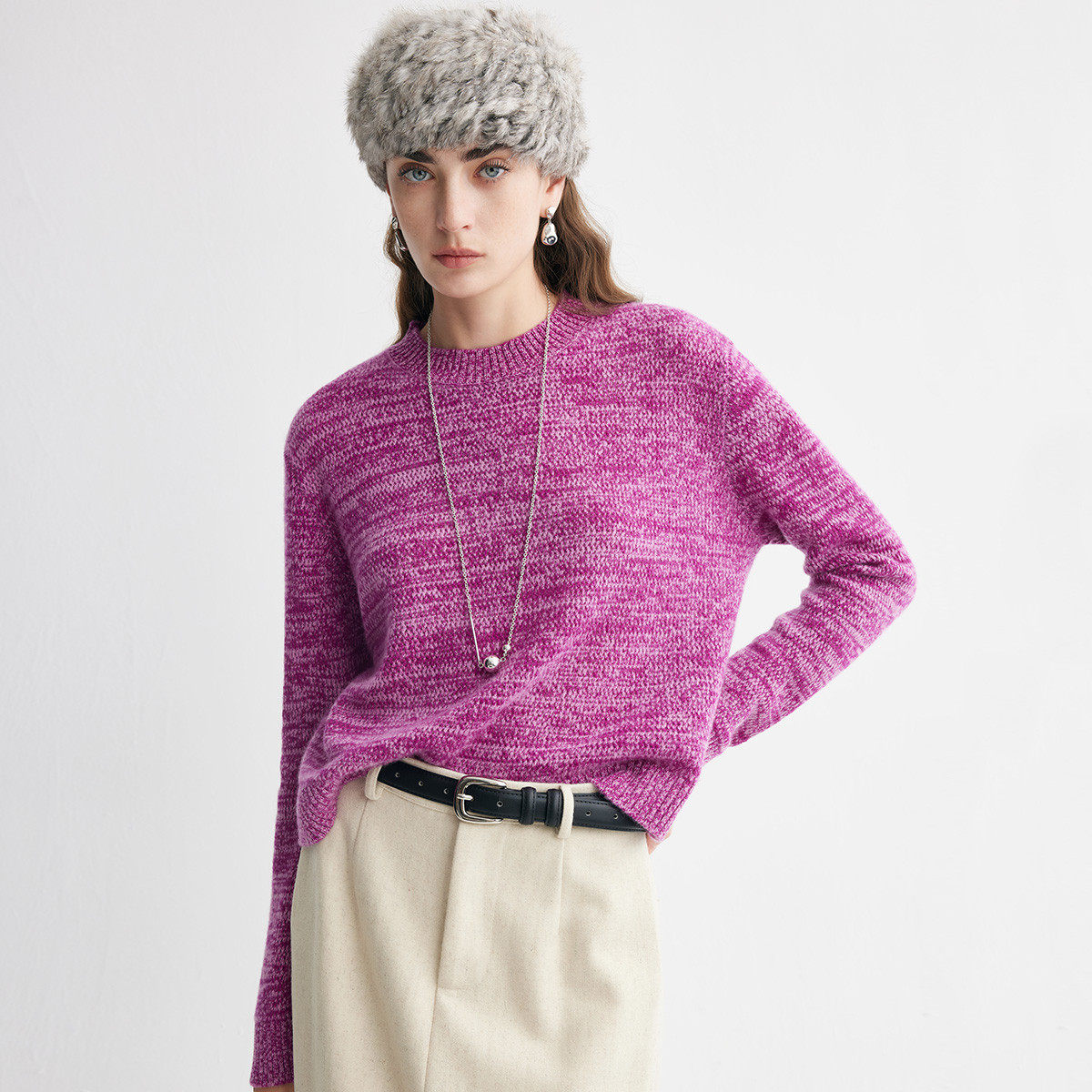 PALUOPO/帕罗山羊绒圆领女衫ET255175R