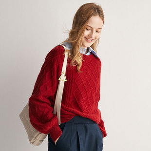 PALUOPO/帕罗山羊绒圆领女衫ET20032R-B