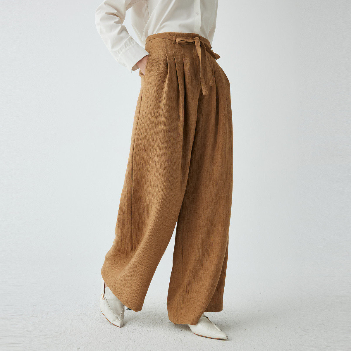 PALUOPO/帕罗秋冬宽松系带直筒裤女式休闲裤ET2F2006K