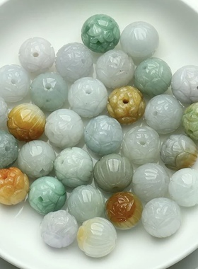 天然翡翠a货手工编织玉石散珠