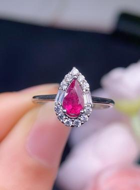 天然红宝石戒指女款10*12mm