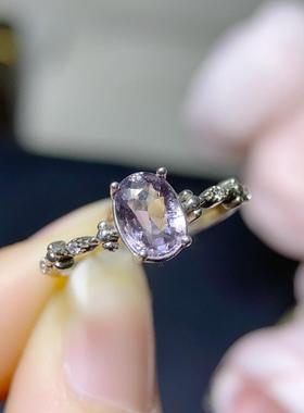 天然紫水晶戒指女款925