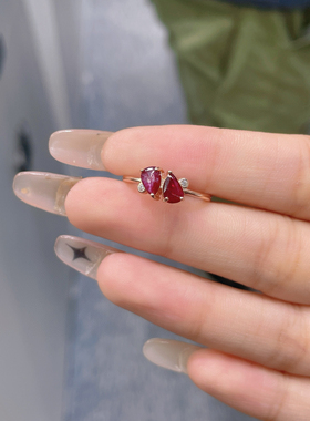 红宝石戒指女s925银镶嵌天然鸽血红宝石天然宝石戒指彩宝裸石定制