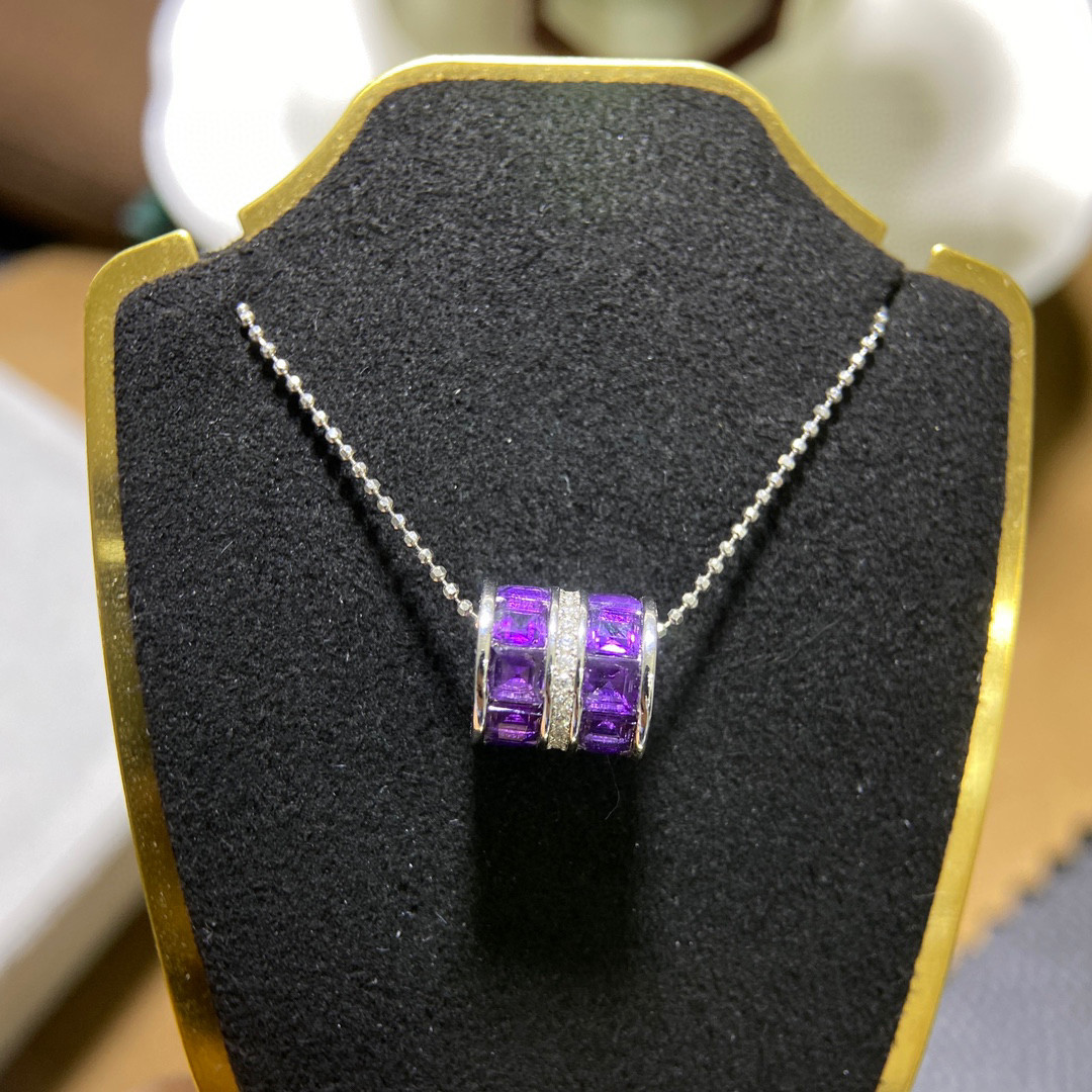 天然紫水晶 乌拉圭巴西原石 手工编织项链 2月生辰石 智慧创造力