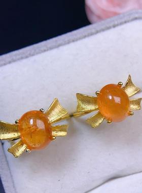 天然蓝欧泊石S925银镀铂金戒指