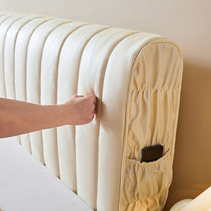 科技布床头套罩全包保护套夹棉加棉厚软包欧式简约皮木床防尘绣花