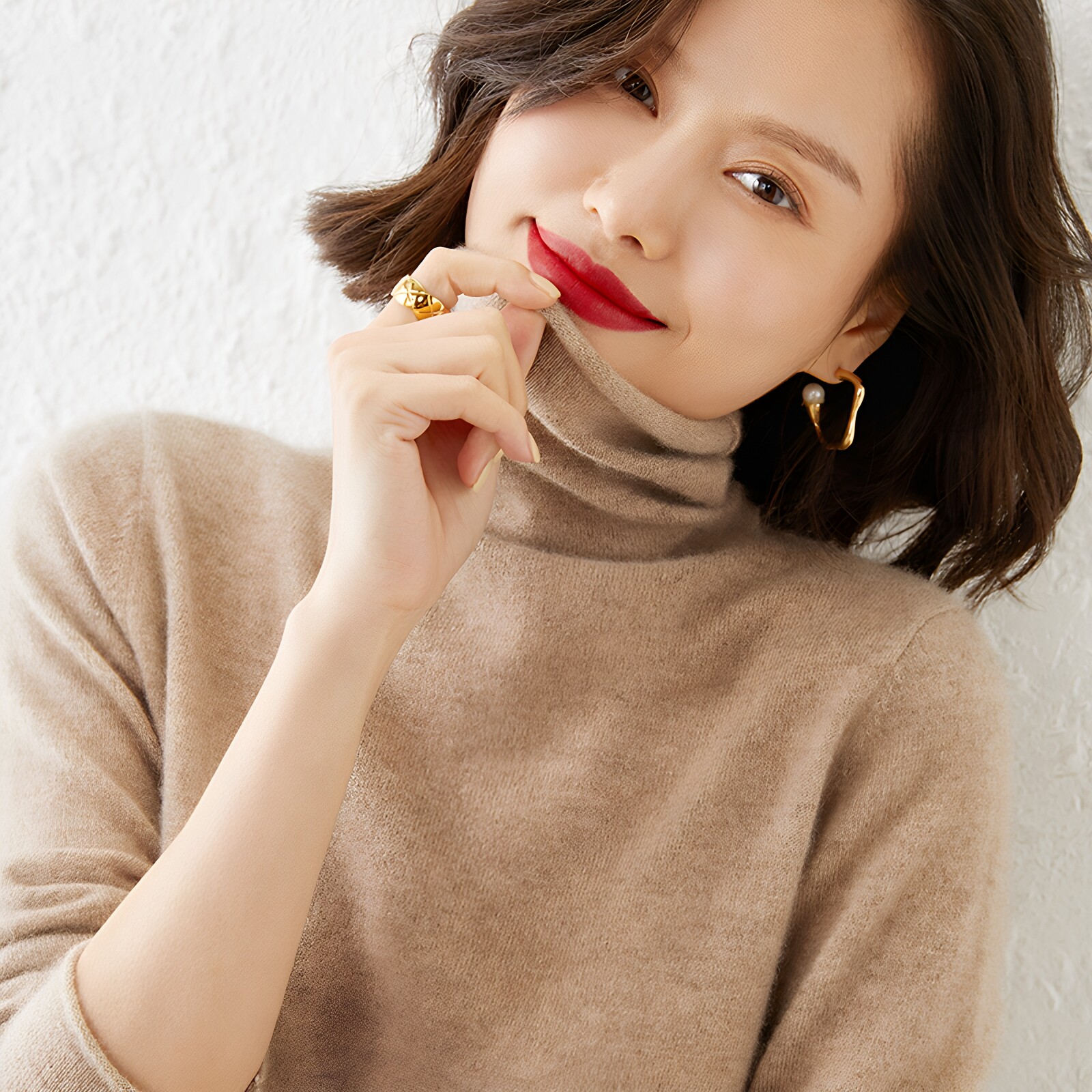 堆堆领高领套头女针织衫百搭