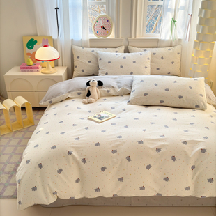 寻米2026全棉小清新印花四件套单被套早春系列亲肤柔软床上用品