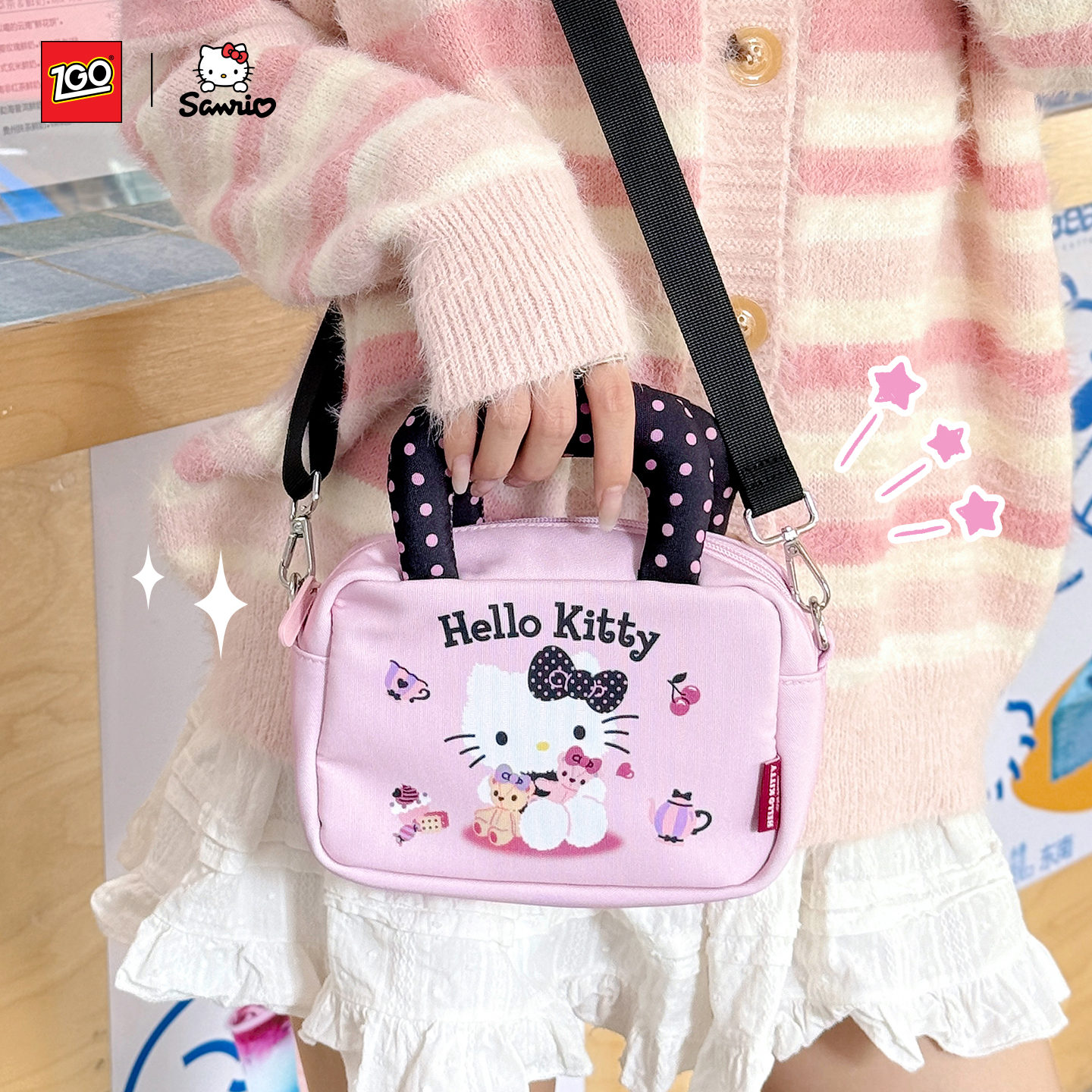 Hellokitty联名可爱手提包包女大学生上课通勤单肩斜挎包生日礼物