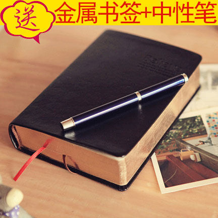 大号超厚本皮质加厚日记本记事本学生笔记本子创意复古文具空白本