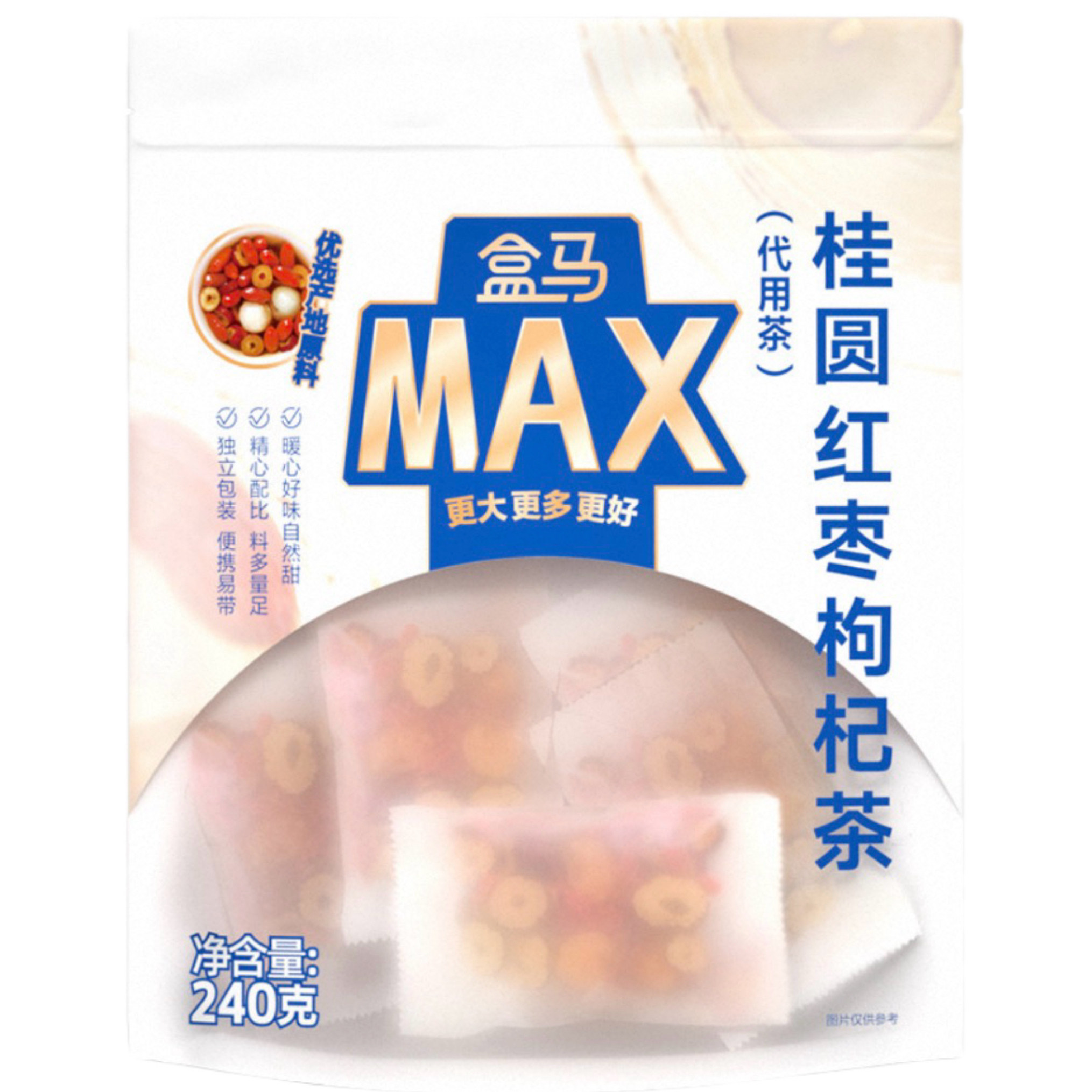 盒马MAX店代购 桂圆红枣枸杞茶包240g含20袋精心配比营养美味,咖啡/麦片/冲饮,中式养生冲饮,淘宝优惠券,粉丝福利购,淘宝优惠卷