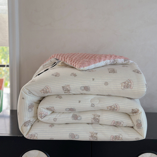 2026新款针织暗合豆豆秋冬被150*200cm春秋一体被卡通图案四季被