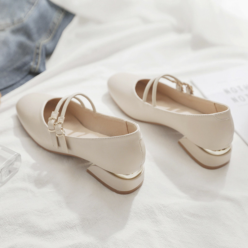 Square Single shoes With crude 2021 spring and autumn new pattern Breeze tender Middle heel Mary Flat bottom Versatilein the Women's Shoes, Low shoes  category - from Buy2taobao.com to provide professional Taobao agent buy service