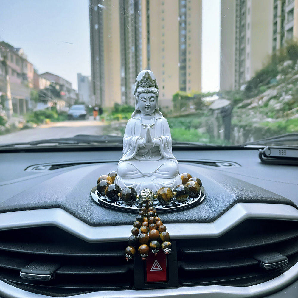 观音汽车摆件车内佛像高档仪表台高档车载装饰用品佛系保平安菩萨