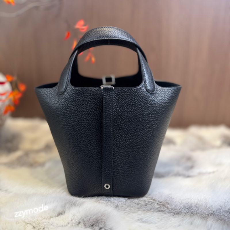 ZZYMODE Noir 89黑色 Pic0tin 菜篮子 18cm TC皮 银扣PHW