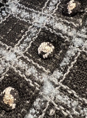 法式小香风粗花呢格子外套女2025冬季新款高级感时尚流行别致上衣