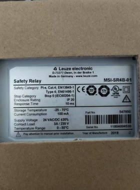 全新Leuze劳易测MSI-SR4B-01，德国制造型号547950，24V,仪价